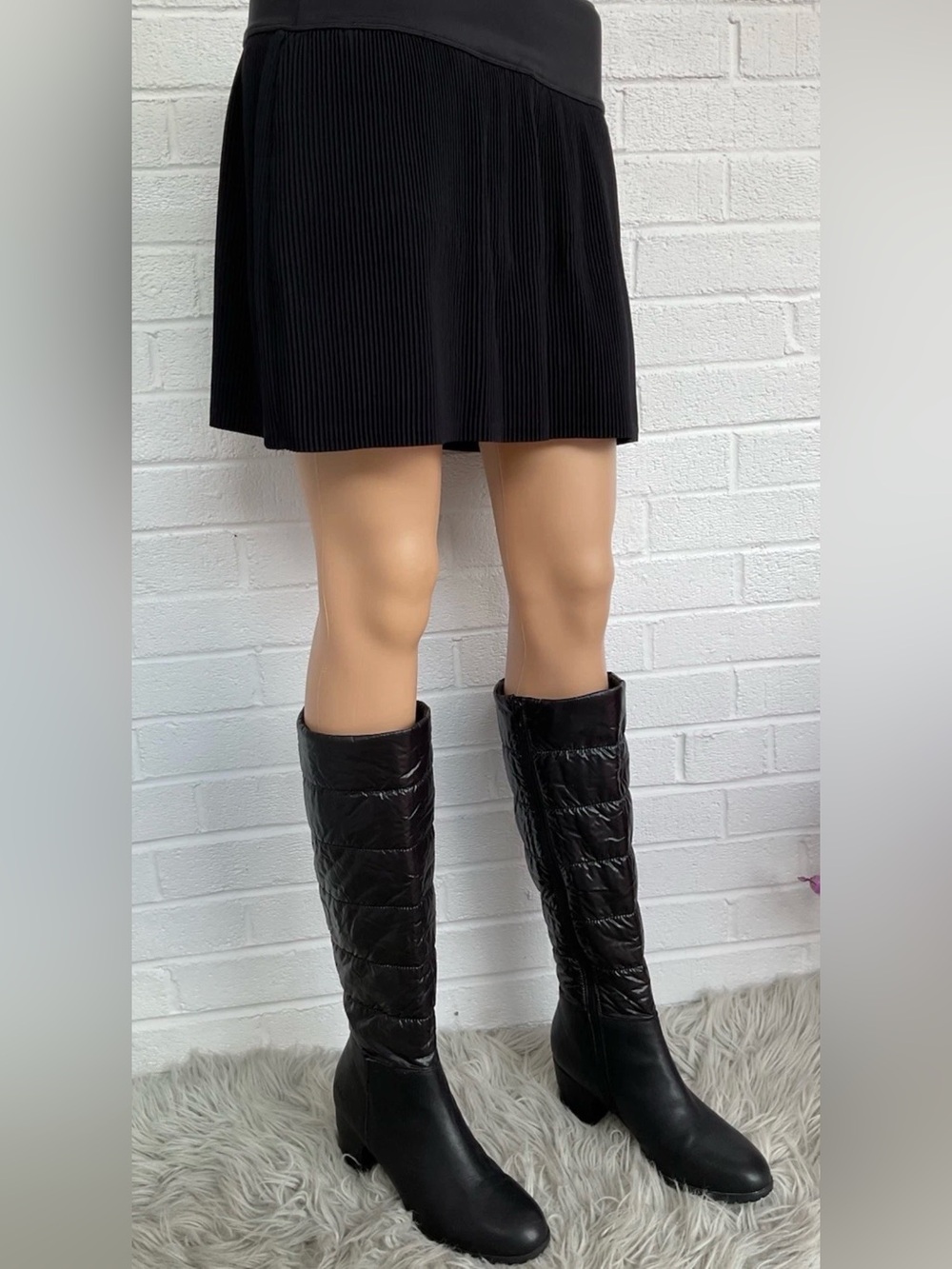 Jambu MAYFAIR Black Water Resistant Leather & Quilted Boots Size 7.5 M